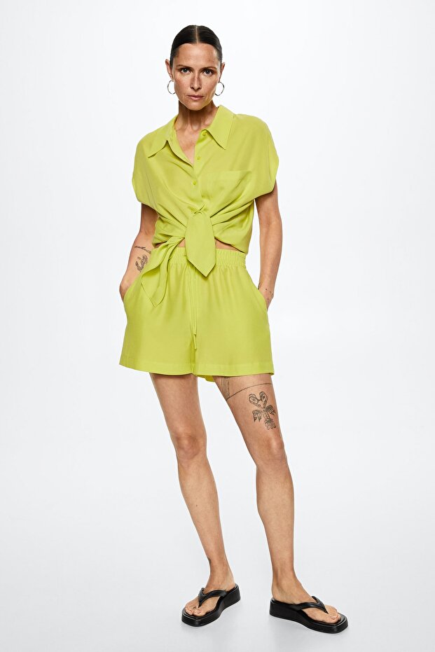 Kadın Lime Yeşili Şort & Bermuda - 1