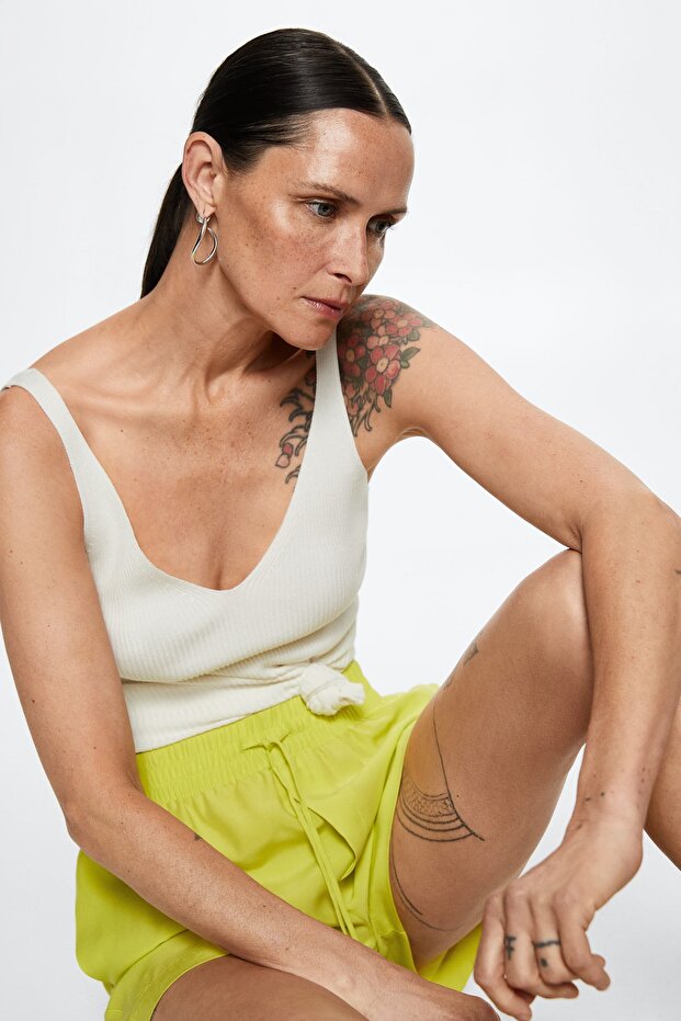 Kadın Lime Yeşili Şort & Bermuda - 8