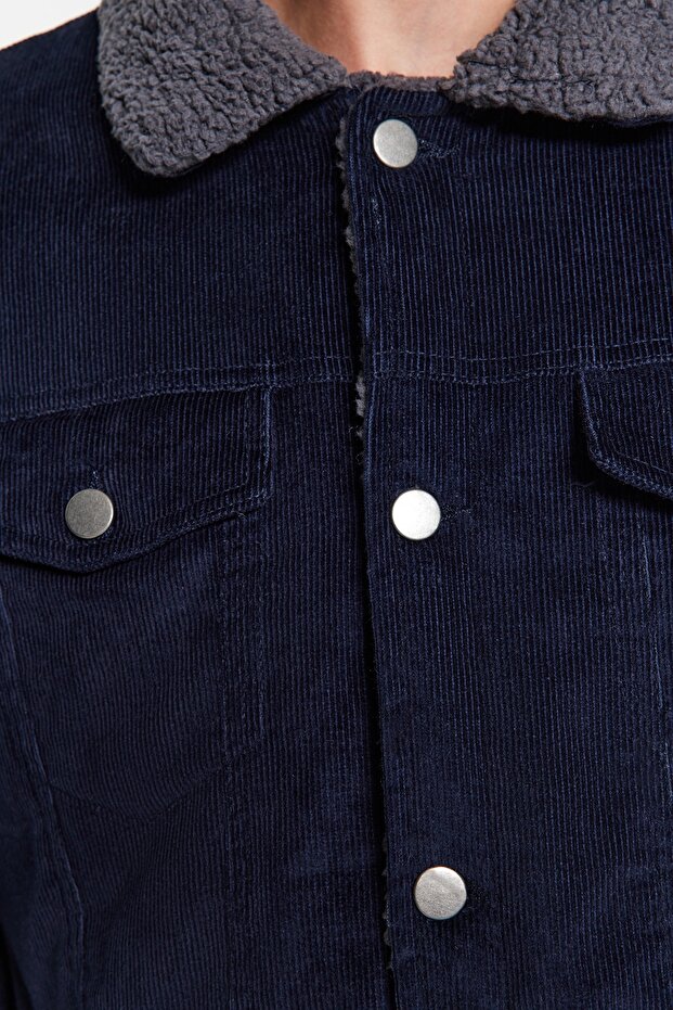 Unisex zimní bunda Navy Blue Velvet Regular Fit - TMNAW24MO00018 - 6
