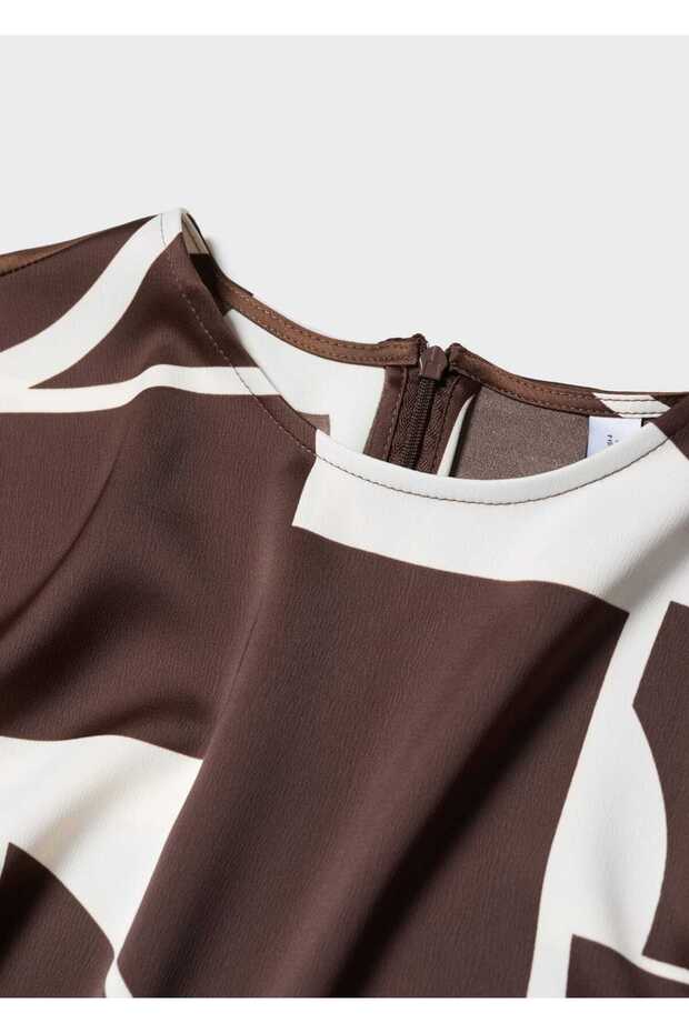 Gemustertes Satinkleid - 5