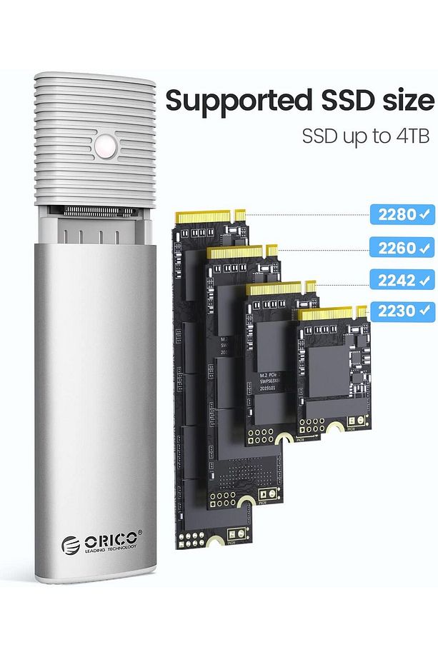 USB3.2 Gen2 10Gbps 4TB M.2 NVME NGFF SSD Harddisk Kutusu, SATA PCIe M-Key B+M Key, Beyaz uyumlu - 7