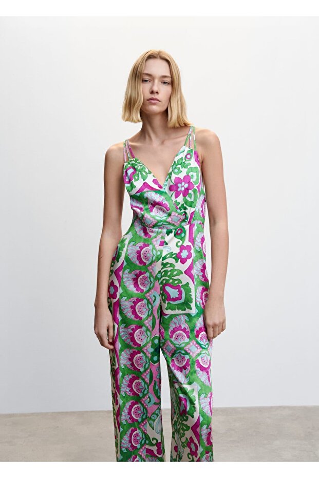 Sırtı Çapraz Saten Tulum - 1