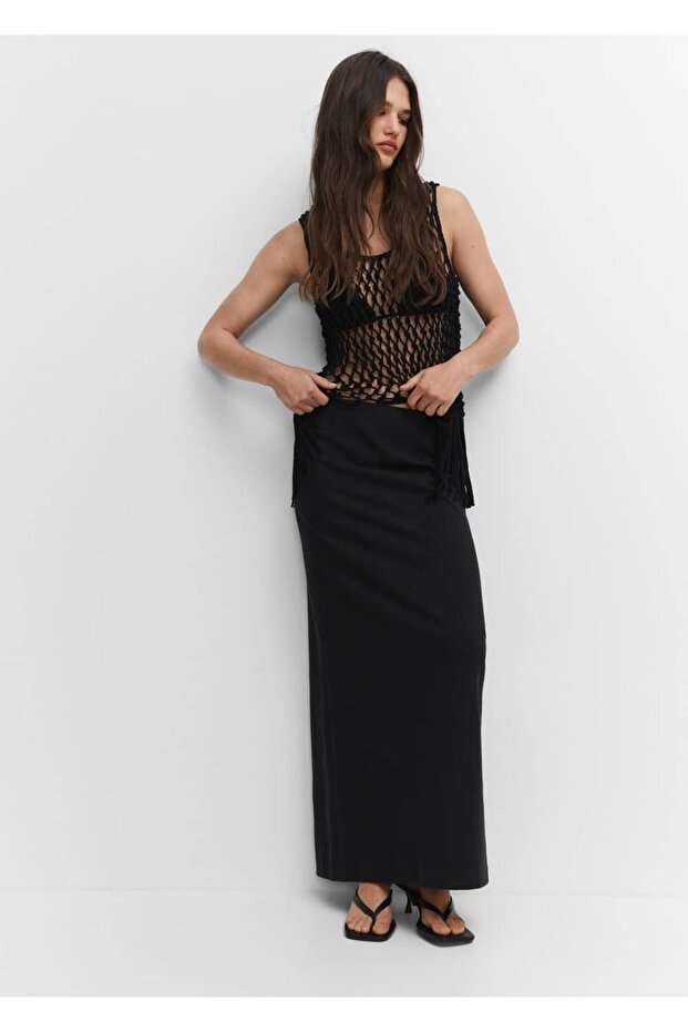 Yırtmaçlı uzun etek - 6