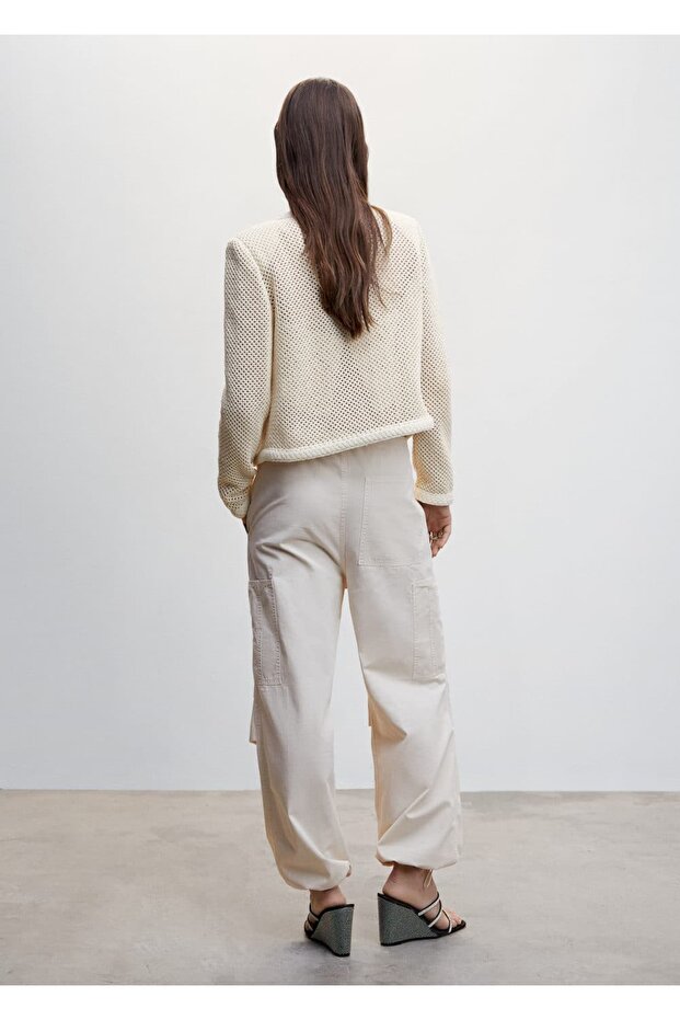 Delikli Kadın Triko Ceket - 4