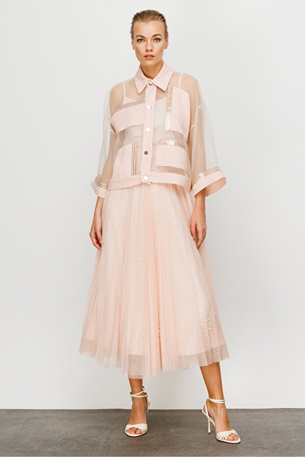 Payet Şeritli Kısa Ceket - 1