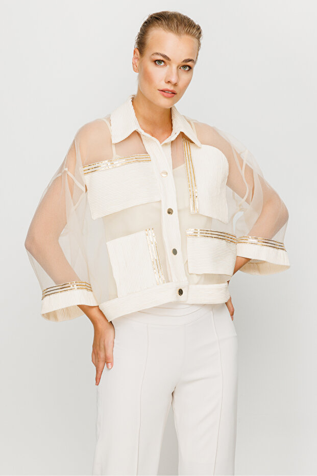Payet Şeritli Kısa Ceket - 2