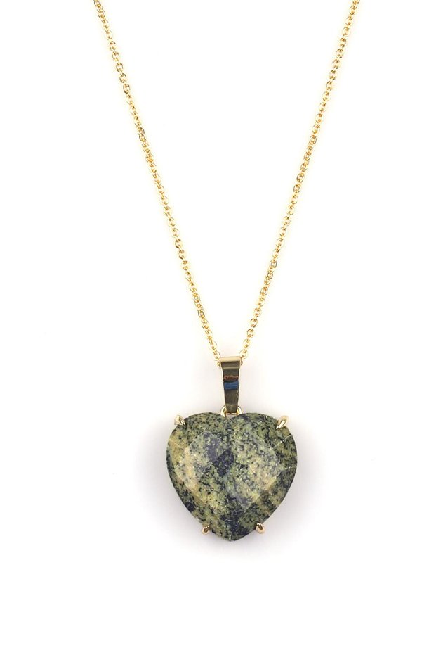 Jade Natural Stone Gold Colored Necklace