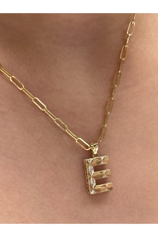 Altın 3 Boyutlu E Harfi - 2