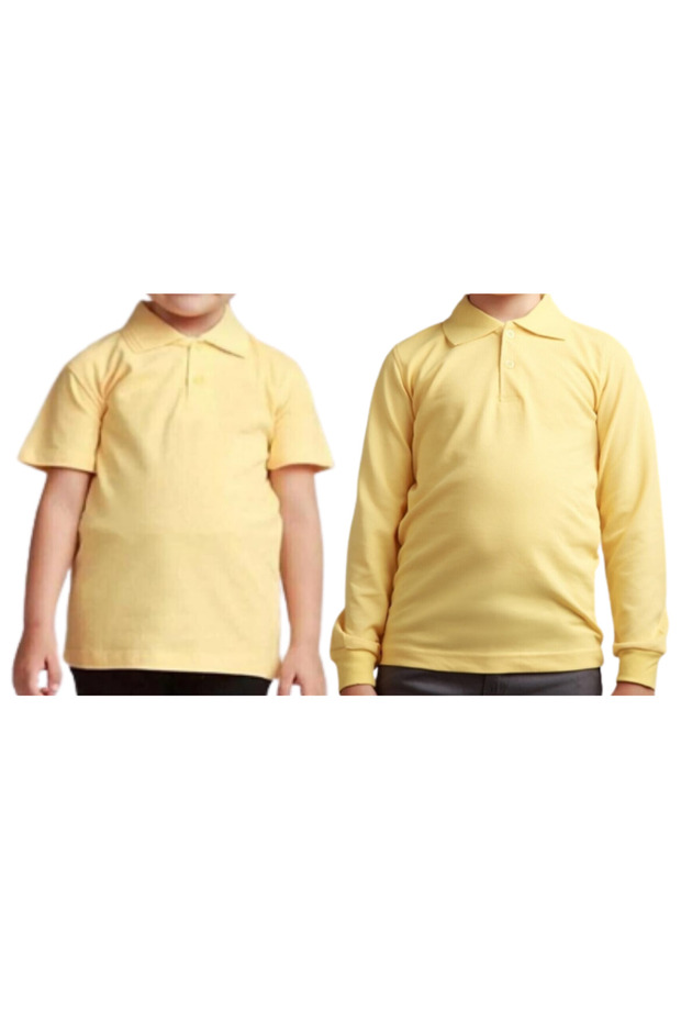 Unisex Polo Neck 2-pack T-shirt Long Sleeve + Short Sleeve