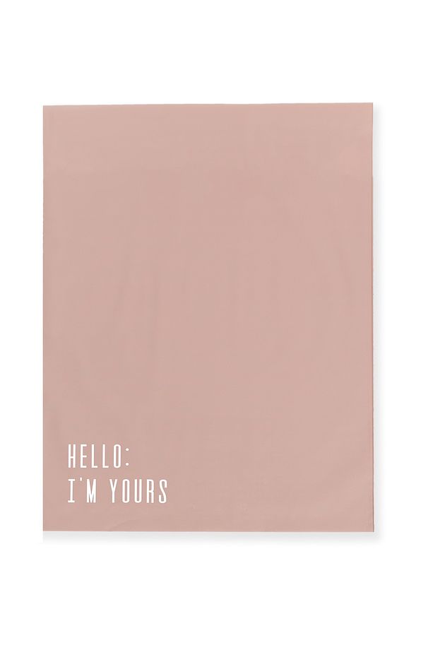 Renkli Kargo Poşeti - 22x31 Cm - Rose - 100 Adet - 'hello I'm Yours' Baskılı - 4