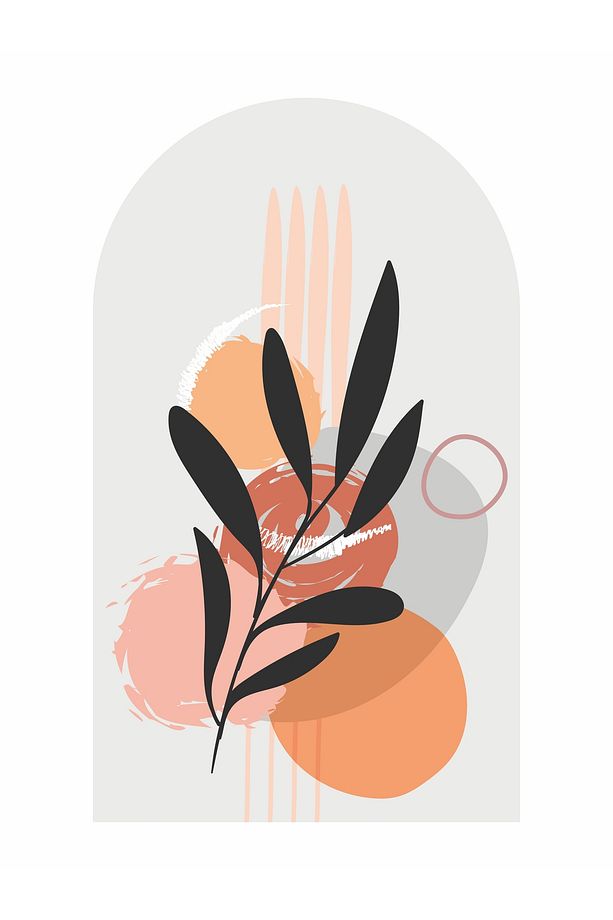 Boho Bohem Tarz Yaprak Ve Güneş Temalı Duvar Sticker - 7