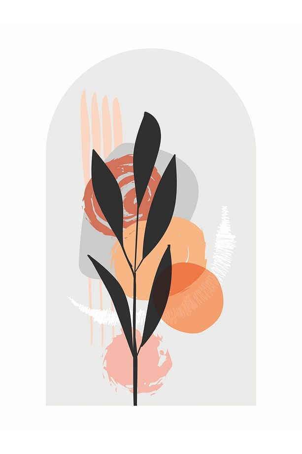 Boho Bohem Tarz Yaprak Ve Güneş Temalı Duvar Sticker - 8