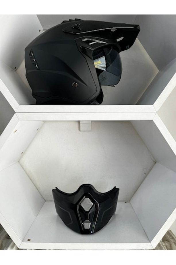 Kask Sway X1-X Seul Çene Çıkan Kask Mat Siyah - 4