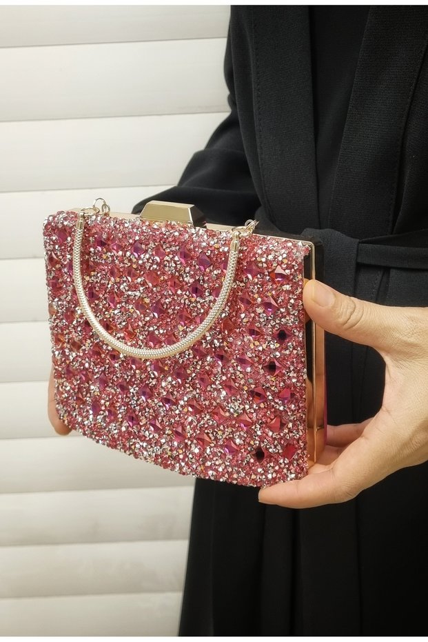 WOMEN'S CRYSTAL STONE EVENING BAG