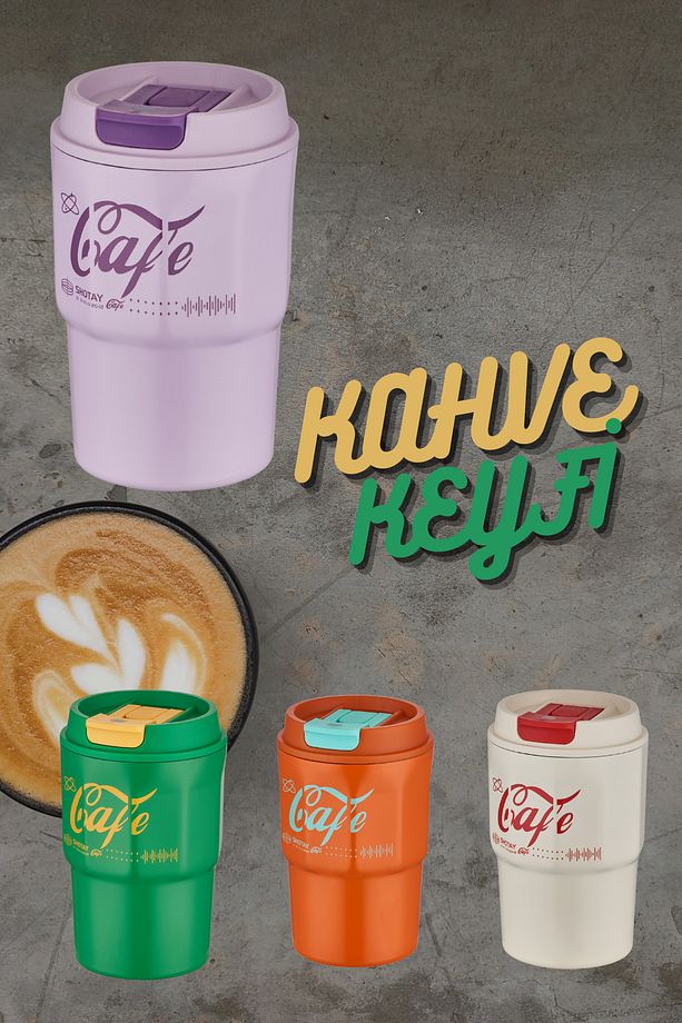 450ml Taşıma Askılı Paslanmaz Çelik Termos Bardak /Kahve Bardak Mug - 3