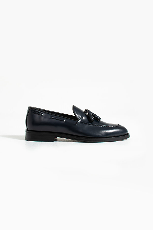 Neolit Sole Tasseled Leather Classic Loafer Shoes