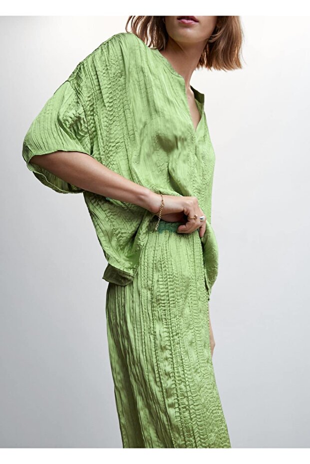 Pilili Saten Pantolon - 7