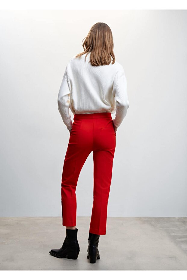 Straight Cut Buttoned Trousers - 4
