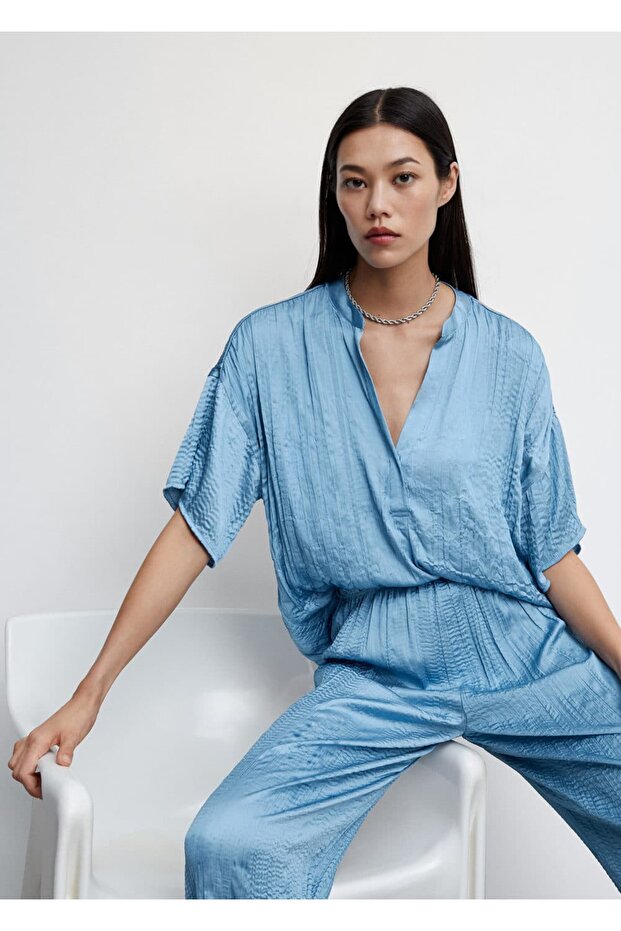 Pilili Saten Pantolon - 7