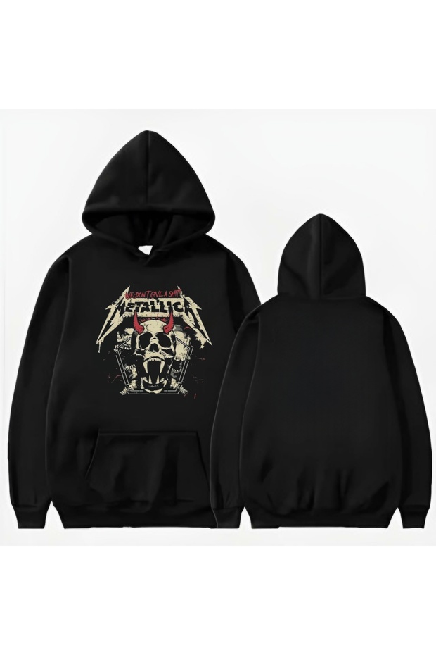 METALICA Skull Head Printed Hooded SWEATSHIRT