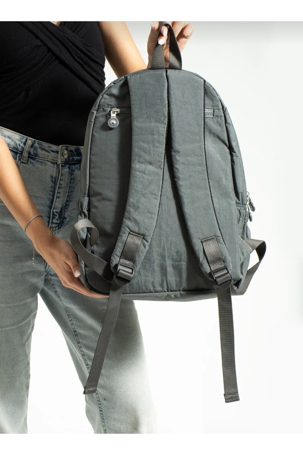 Mega Large Size Multi-Compartment Gray Lined Durable School Backpack - 6