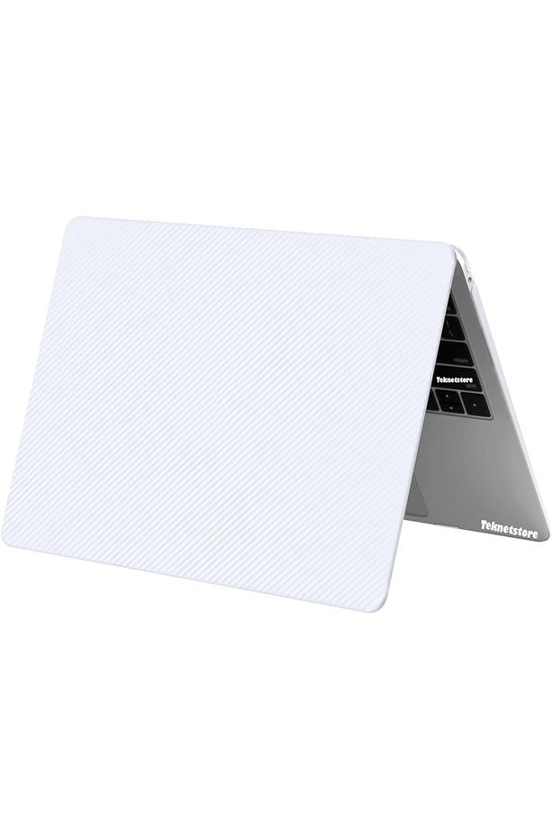 Apple Macbook Air 13.6 M2-m3-m4 Çip 2022/2024/2025 A2681 A3113 A3240 Kılıf Beyaz Karbon Koruma Kapak - 4