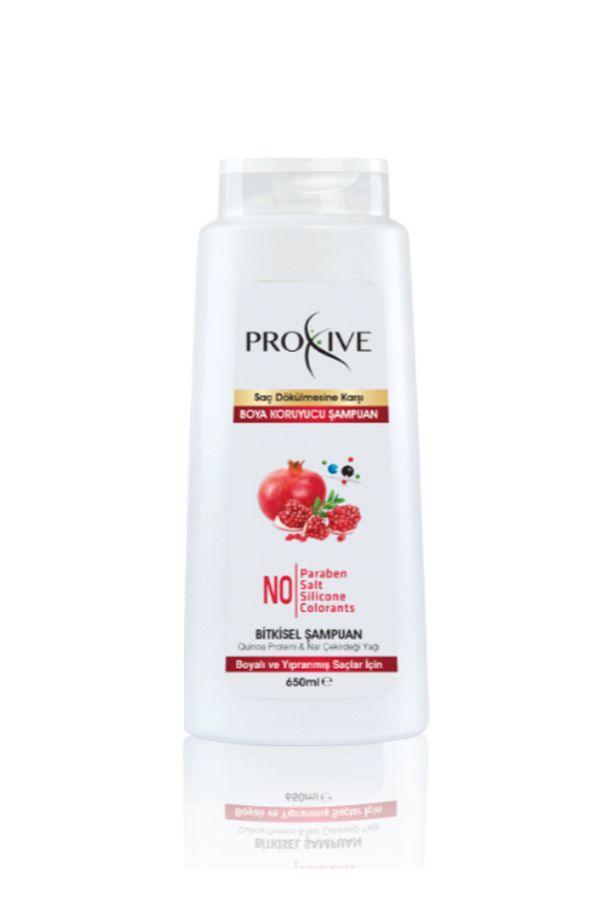 Proxıve Tuzsuz Parabensiz Silikonsuz Boyasız Bitkisel Boya Koruyucu Şampuan 650 ml X 3 Lü Avantaj - 3