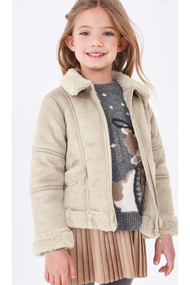 Girl's Lined Suede Coat