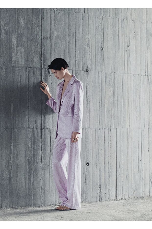 Puantiyeli Saten Pantolon - 8