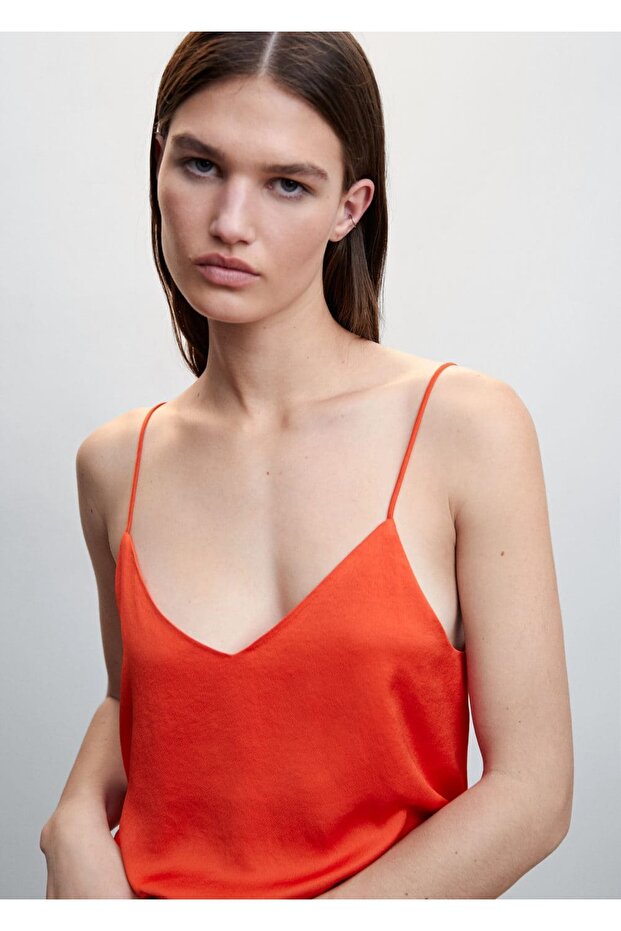 Saten Askılı Bluz - 8