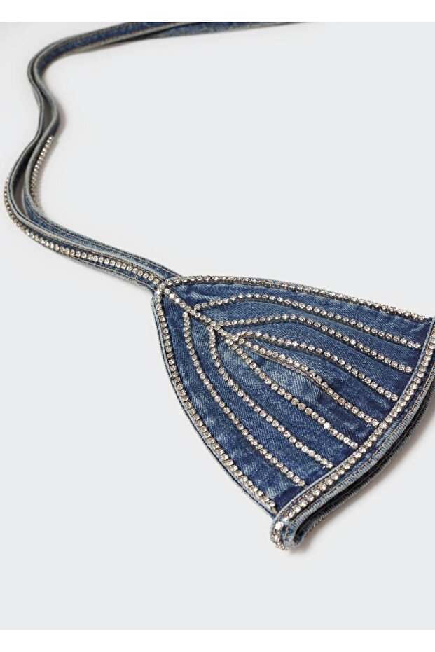 Stras Taşlı Denim Bluz - 6