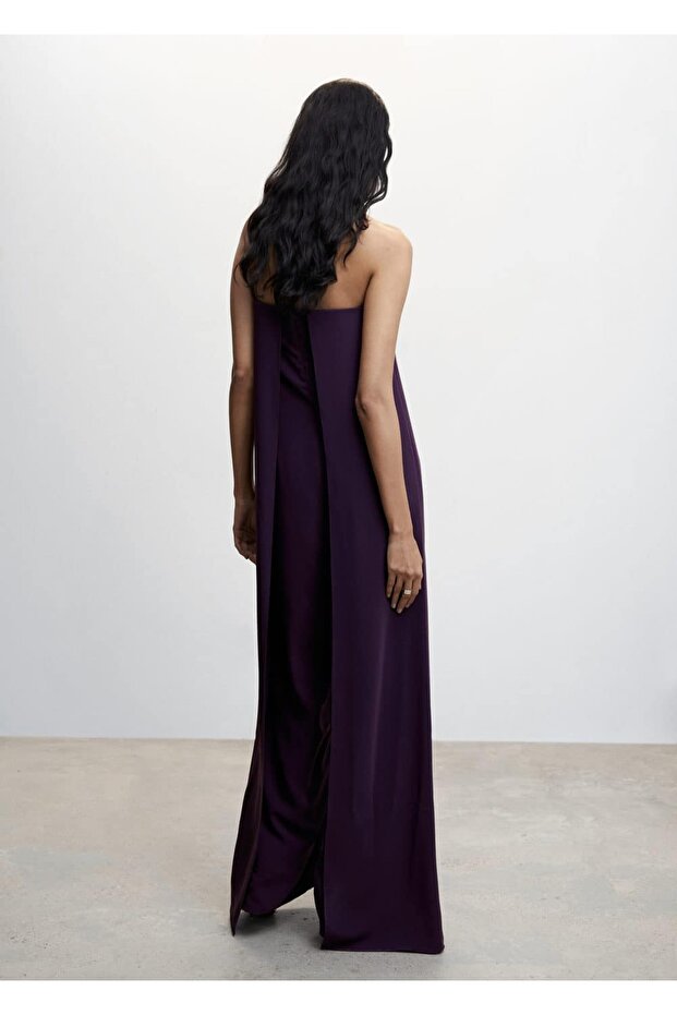 Sırtı Açık Halter Yaka Tulum - 4