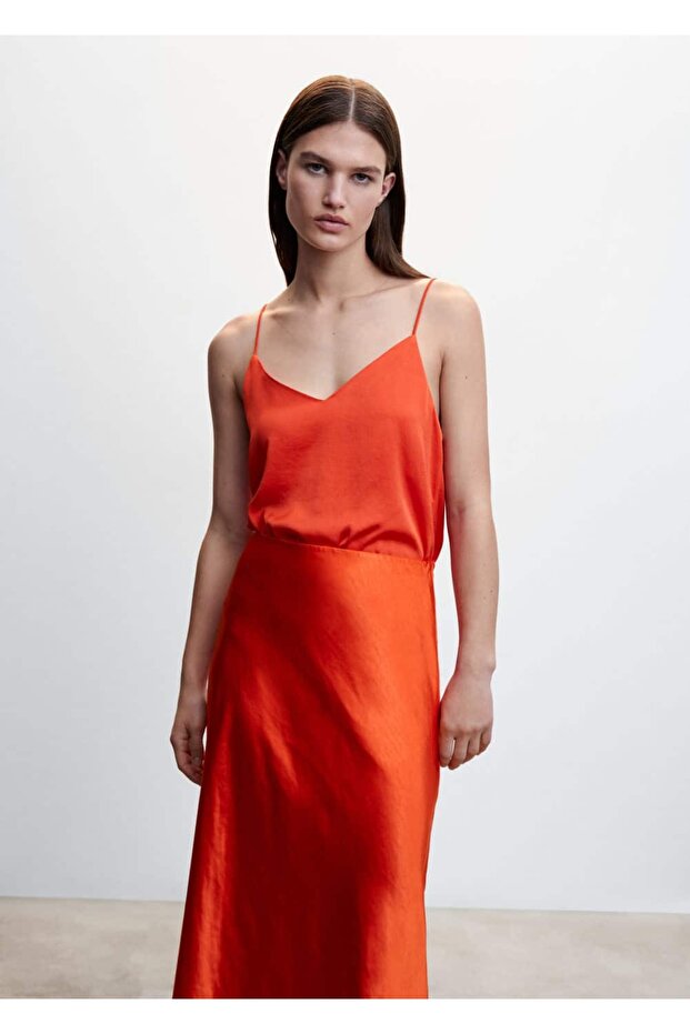 Saten Askılı Bluz - 1