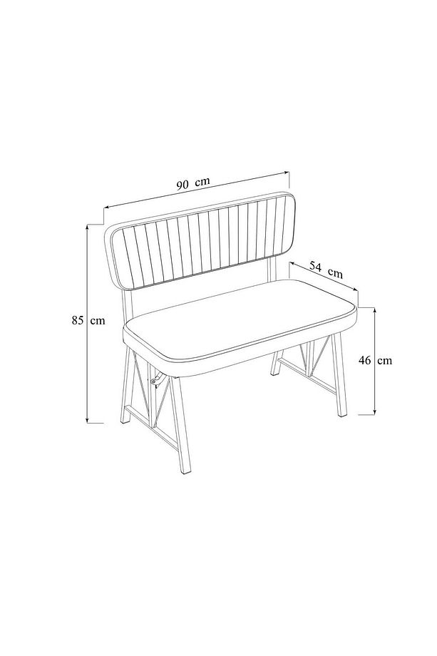 Hayat Serisi Mutfak, Yemek, Bahçe, Kafe, Modern Bench, Puf, 1 Adet - Antrasit - 2