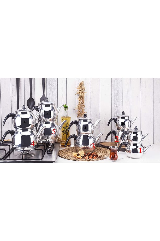 Alüminyum Çaydanlık Küre Yuvarlak Çaydanlık Mini Boy 1 No - 3