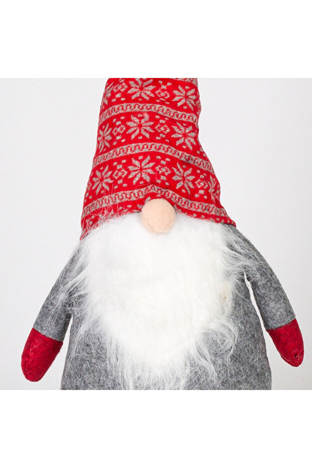 Yılbaşı Süsü Pelüş Cüce Kırmızı-Gri 40 Cm. - 2