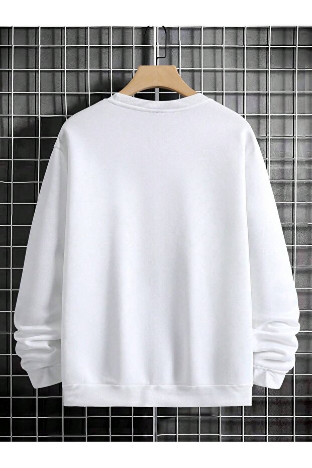 سويت شيرت Manfinity Hypemode Bear مطبوع بأكتاف منسدلة باللون الأبيض - 2