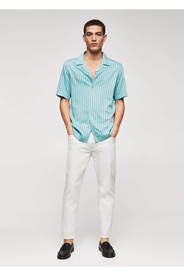 Regular Kesim Bowling Çizgili Gömlek - 2