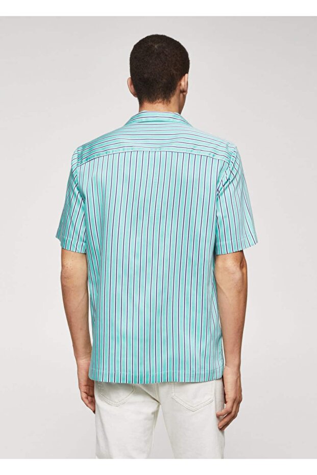 Regular Kesim Bowling Çizgili Gömlek - 4