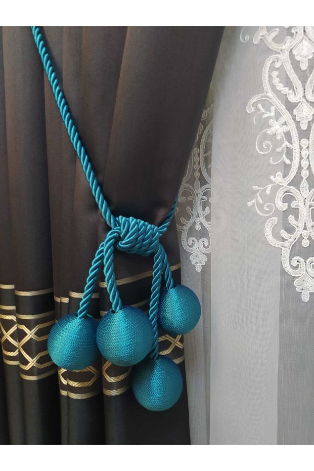 4 Ball Backdrop Curtain Gathering Apparatus for Cornice, Petrol Green Ceiling Bracket, Curtain Decoration, Curtain Rope