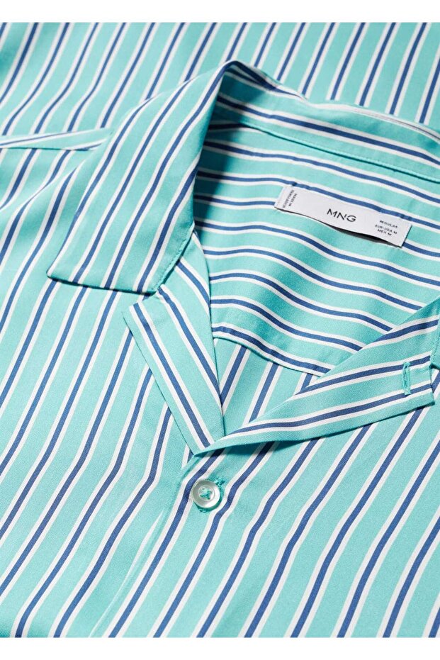 Regular Kesim Bowling Çizgili Gömlek - 5