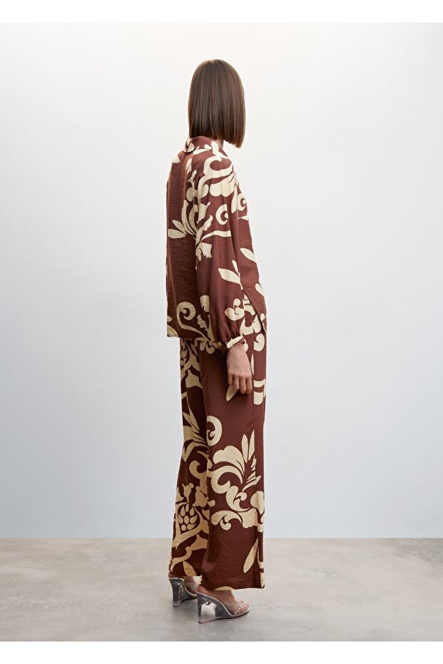 Tie Detailed Patterned Blouse - 4