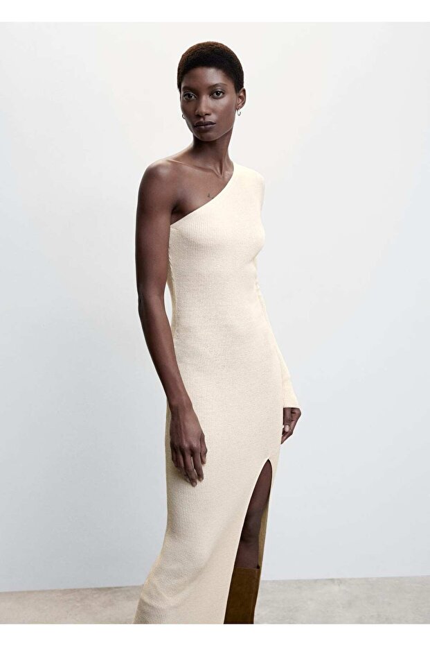 Triko Asimetrik Elbise - 1