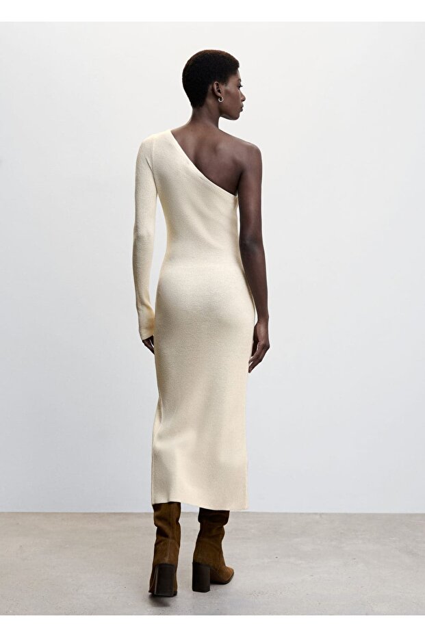 Triko Asimetrik Elbise - 4