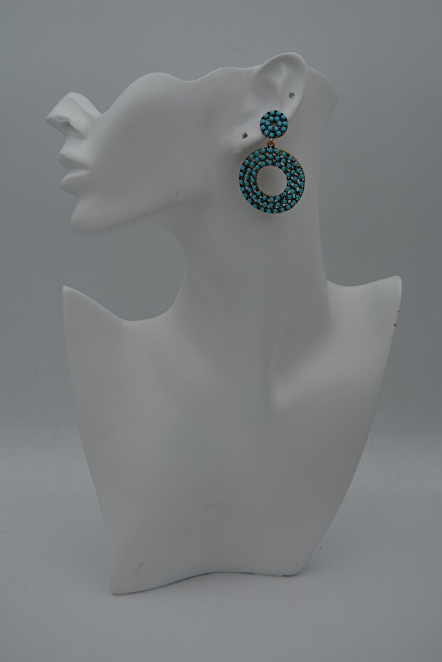 أقراط كبيرة من الحجر الفيروزي - 3