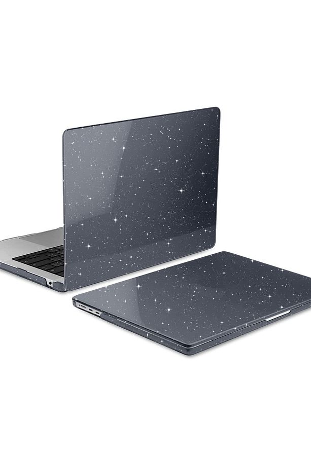 Macbook Macbook Air M2 M3 M4 13.6" A2681 A3113 A3240 Simli Parlak Şeffaf Kılıf Kapak 360° Koruma - 4