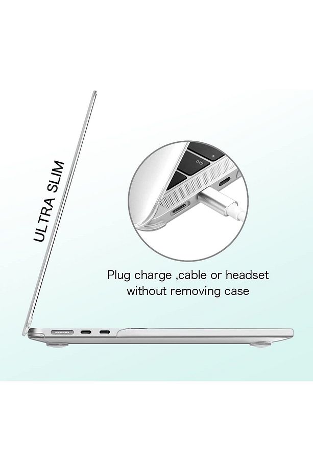 Macbook Air M2 M3 M4 13.6” A2681 A3113 A3240 Uyumlu Kapak Kılıf Parlak Şeffaf Transparan Kapak - 7