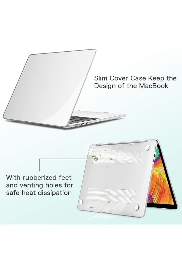 Macbook Air M2 M3 M4 13.6” A2681 A3113 A3240 Uyumlu Kapak Kılıf Parlak Şeffaf Transparan Kapak - 9