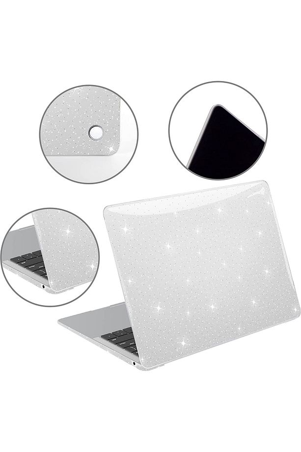 Macbook Air 13 M1 2020 Simli Star Parlak Şeffaf 360° Kapak Kılıf 13.3 A2337 A2179 A1932 Uyumlu - 7