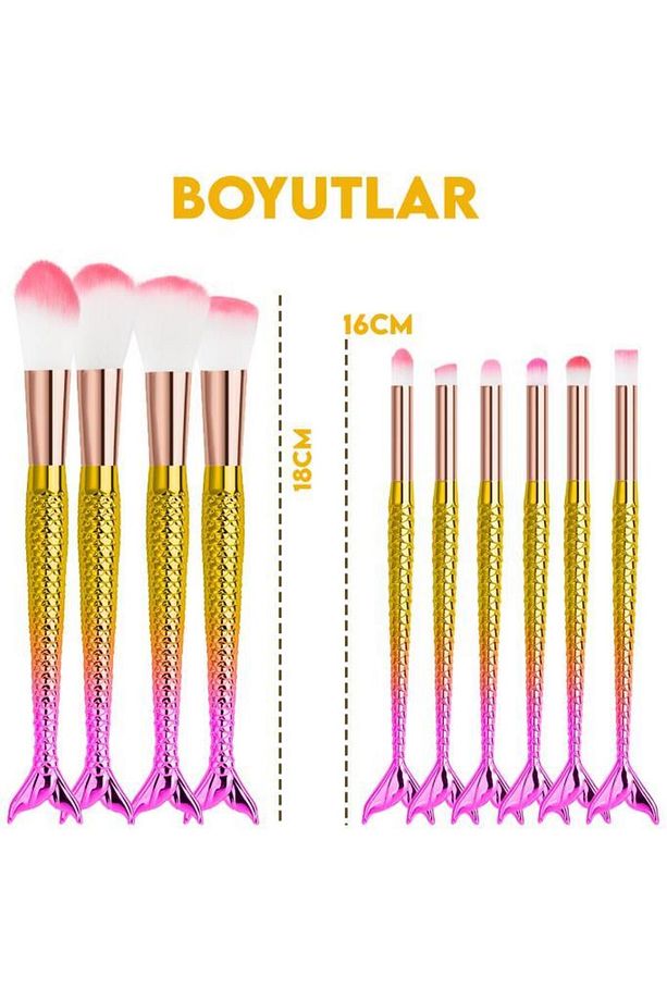 10'lu Balık Fırça Seti Pembe-Sarı - 8